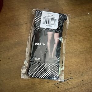 Torrid Plus Size Black Fishnet Tights 3/4